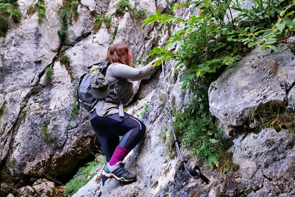 Weg zur Quelle der Soča mit Kletterpassagen